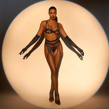 Load image into Gallery viewer, "Meteor" Crystallized Suspender Fishnets