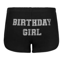 Load image into Gallery viewer, "BIRTHDAY GIRL" Shorts | Booty Placement | Black