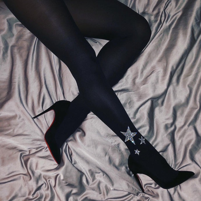 Crystal Star Black Tights | Ankle