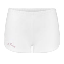 Load image into Gallery viewer, "Star Sign" White  Crystal Script Track Shorts