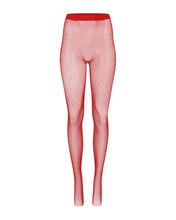 Load image into Gallery viewer, Red Crystal Fishnet Tights