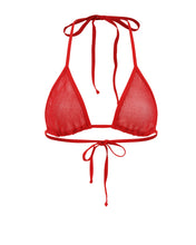 Load image into Gallery viewer, Red Fishnet Triangle Bikini Top | Undazzled | DISCONTINUED