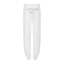 Load image into Gallery viewer, "BIRTHDAY GIRL" Sweatpants | Booty Placement | White | DARK ROSE | SAMPLE