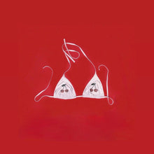 Load image into Gallery viewer, Crystal Cherry Triangle Bikini Top