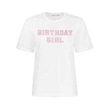 Load image into Gallery viewer, "BIRTHDAY GIRL" T-Shirt |  Center Placement | White | DARK ROSE | SAMPLE