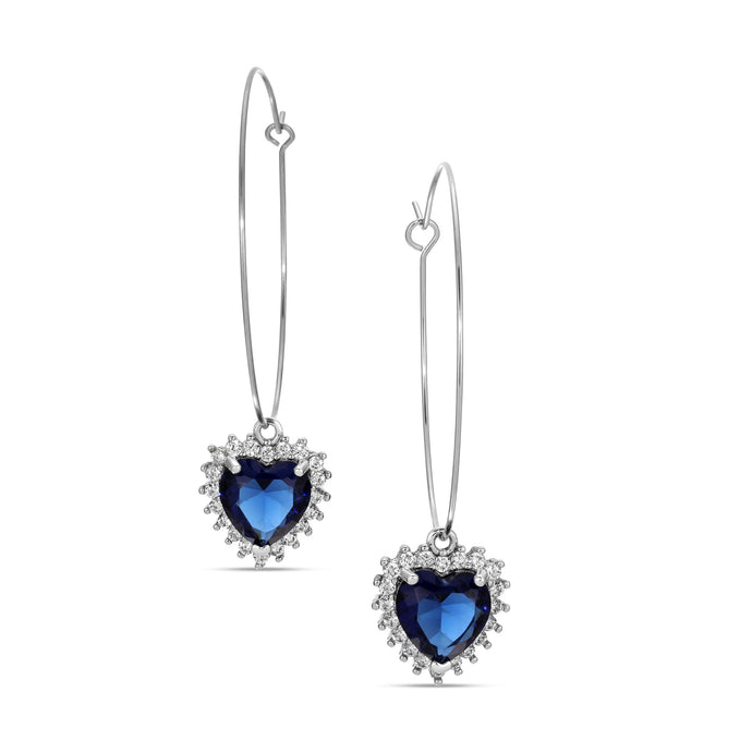 Sapphire Bleu | Heart Hoops