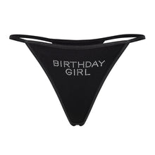 Load image into Gallery viewer, &quot;BIRTHDAY GIRL&quot; String Thong | Black