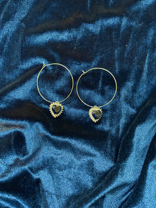 Sapphire Bleu | Heart Hoops