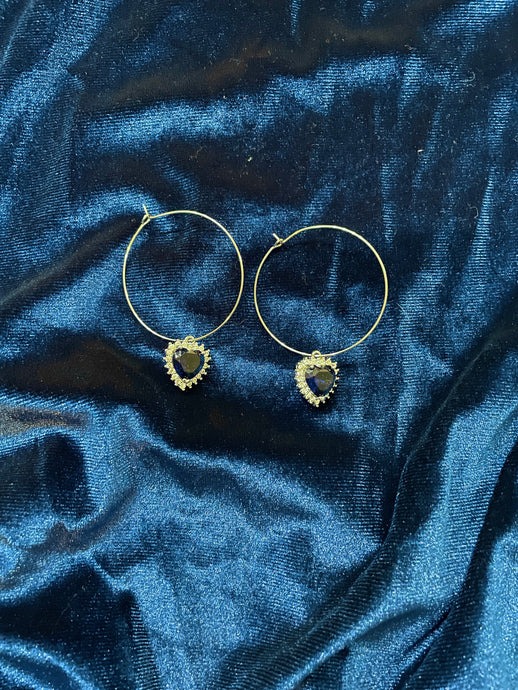 Sapphire Bleu | Heart Hoops