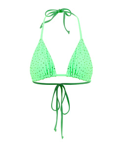 DISCONTINUED Lime Green Crystal Triangle Bikini Top