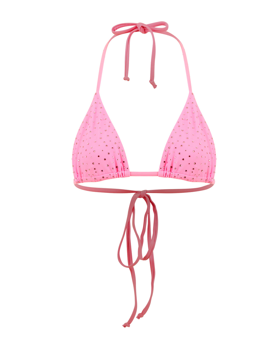 Bubble Gum Pink Crystal Triangle Bikini Top