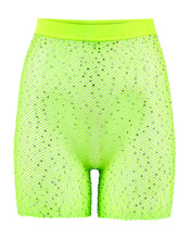 Load image into Gallery viewer, &quot;Space&quot; Fishnet Biker Shorts | Neon Green