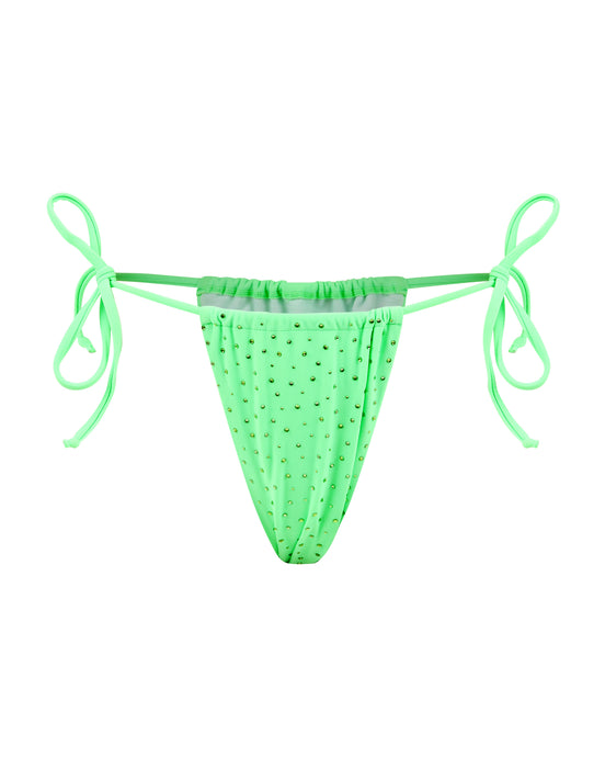 Lime Green Crystal Bikini Bottoms