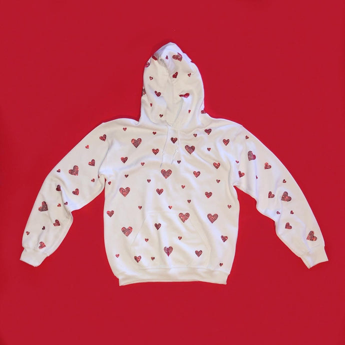 Crystal Hearts Hoodie | White