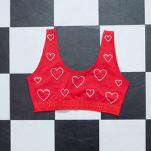 Load image into Gallery viewer, Crystal Hearts Sports Bra | Red