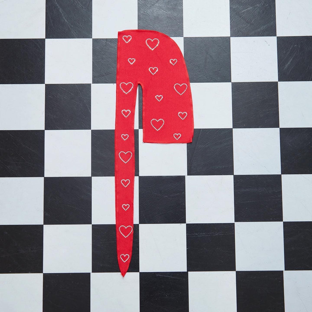 Crystal Hearts Durag | Red