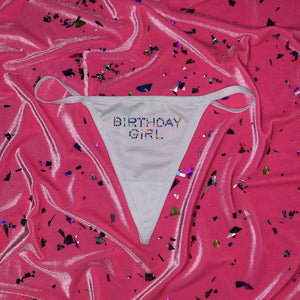 "BIRTHDAY GIRL" Crystal Confetti Thong