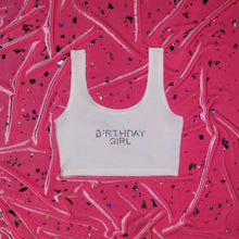 Load image into Gallery viewer, &quot;BIRTHDAY GIRL&quot; Crystal Confetti Crop Tank