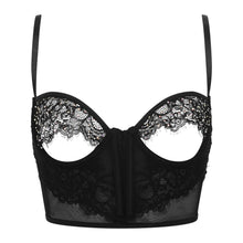 Load image into Gallery viewer, Crystal Lace Open-Cup Bustier