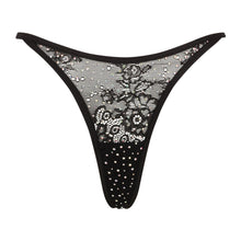 Load image into Gallery viewer, Crystal lace thong with string sides