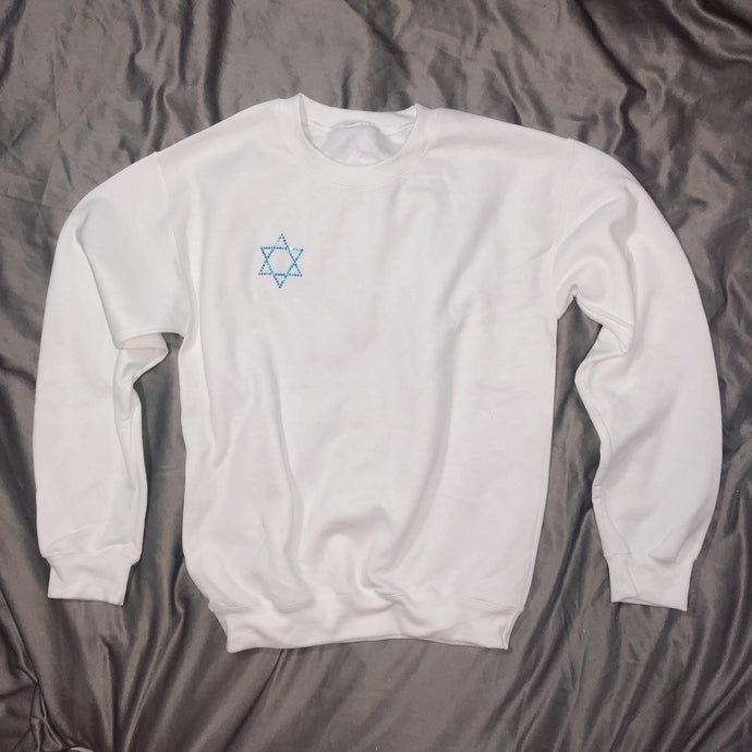 Crystal Star Of David Crewneck